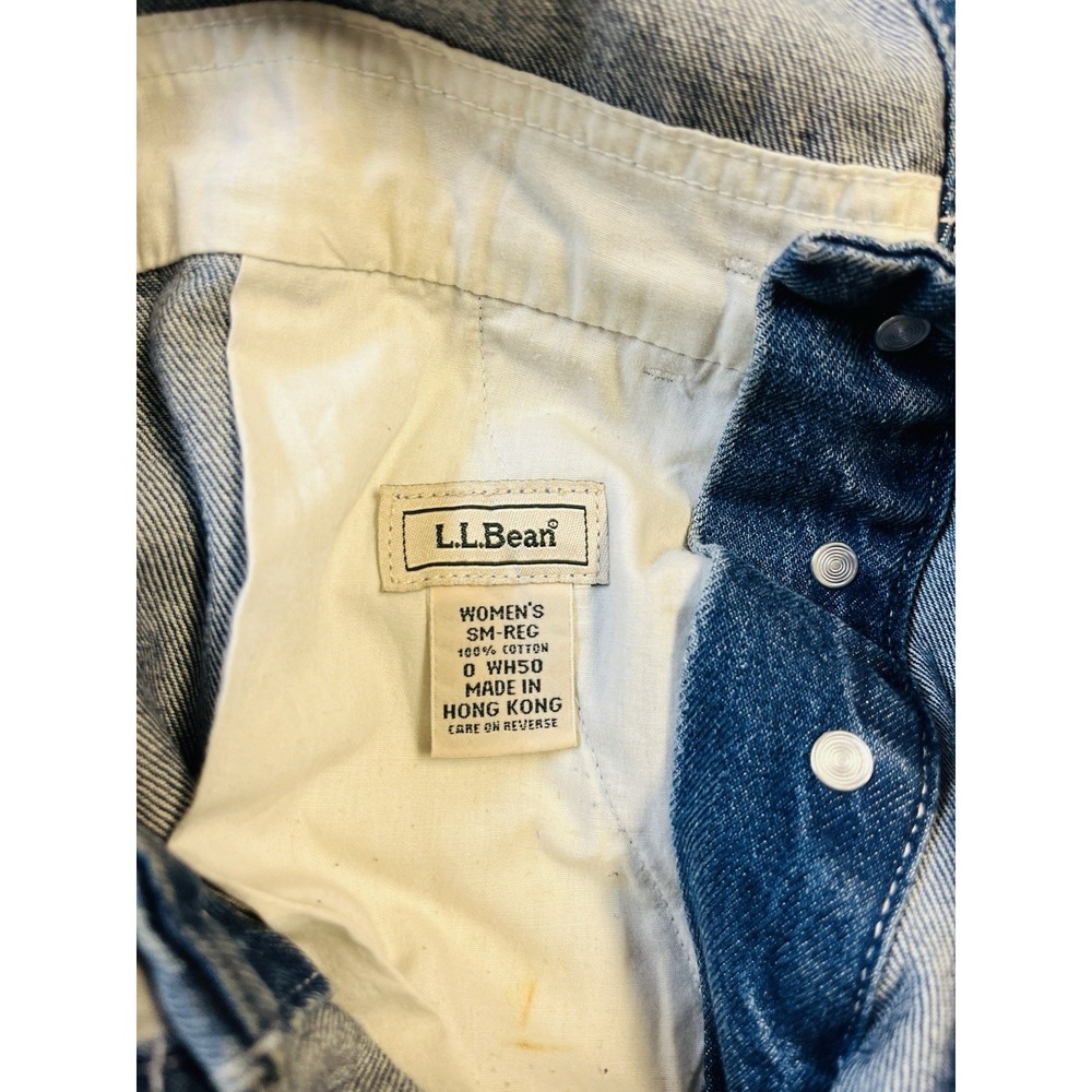 LL Bean Vintage Overalls Women Denim Bib Cotton Cottage Farm Chore Dungaree - Picture 7 of 8